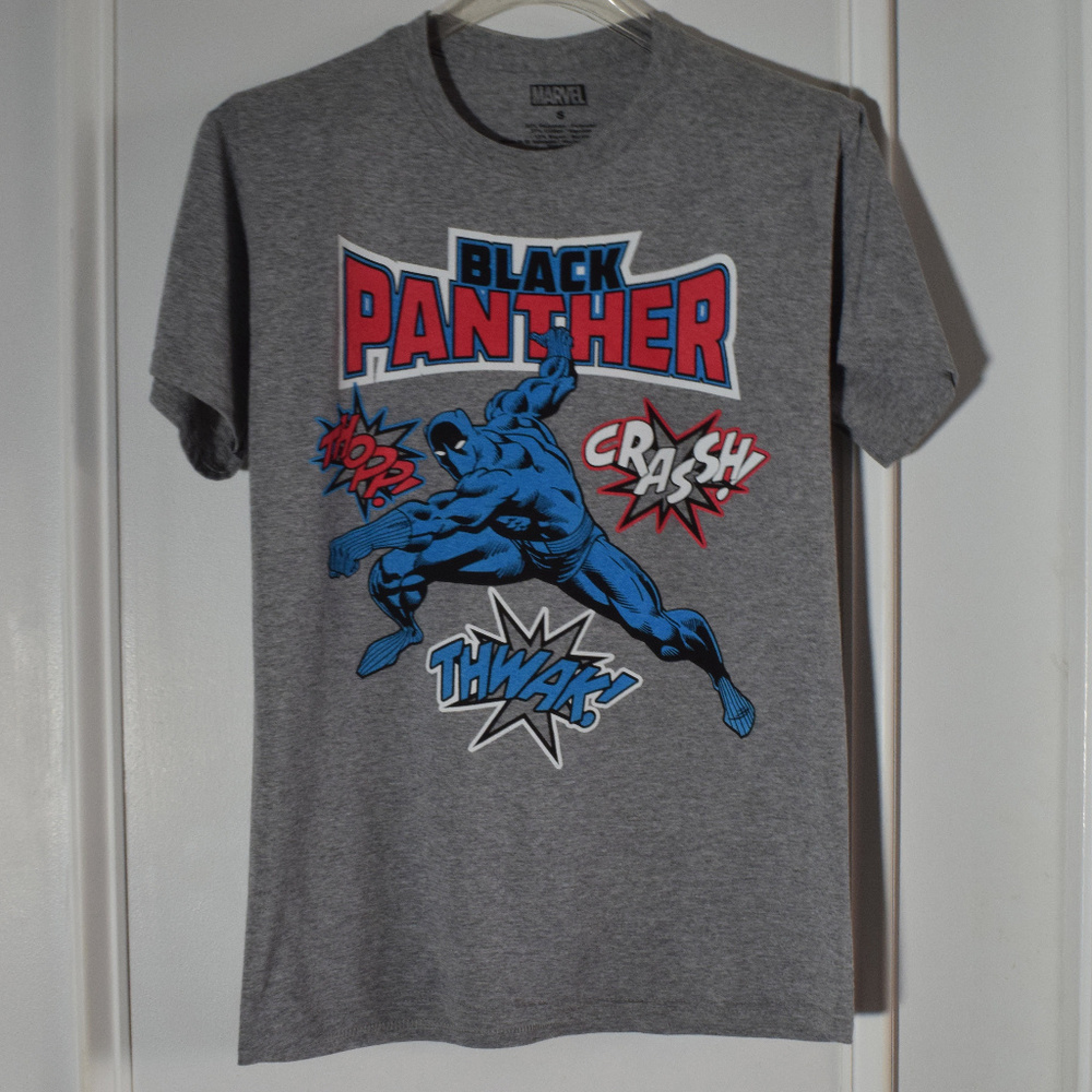 Marvel Black Panther Men Small Grey T Shirt New Superhero Comics Movie Casual